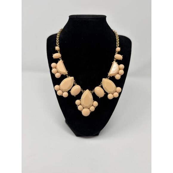 Kate Spade 20" Day Tripper Bib Statement Necklace Adjustable Ivory Peach - Picture 1 of 7